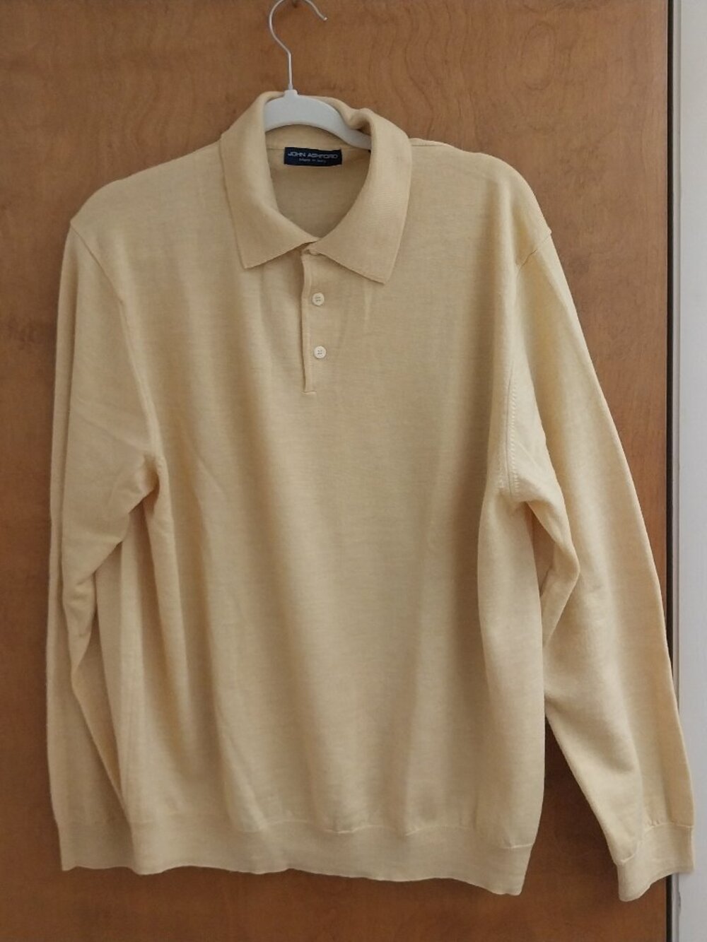John Ashford 100% extra fine MERINO WOOL made in ITALY XL YELLOW SWEATER